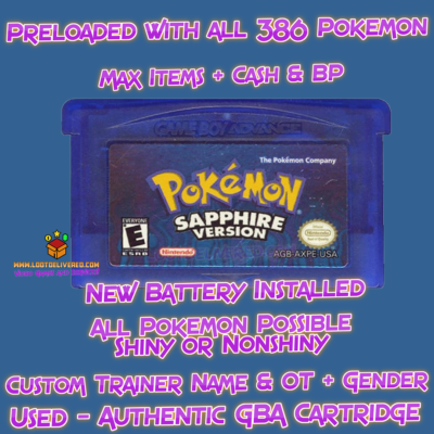 Pokémon Version Saphir Sur Game Boy Advance - Authentique - Pile OK - PAL