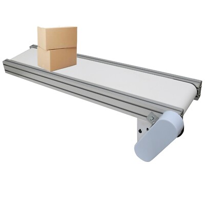 #ad 47.2quot;x7.8quot; PVC Mesa Conveyor Belt Systems Adjustable Speed Industrial Transport $722.86
