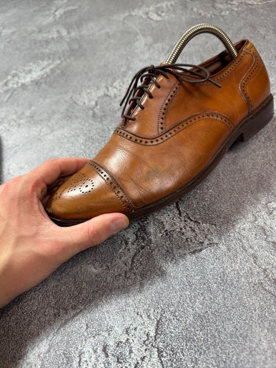 Allen Edmonds Stratton Men\'s Size 10 AA Brown Leather Cap Toe Oxfords Dress Shoe Allen Edmonds Stratton Mens Brown Leather Cap-toe Medallion  main image 2
