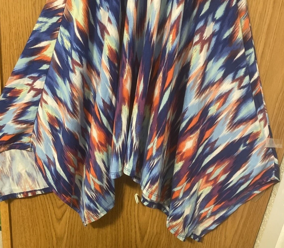 Vestido Emily West Niñas Talla 10 Sin Mangas Multicolor Azul Pañuelo Dobladillo Foto 4 de 4