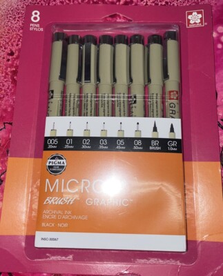 Sakura Pigma Micron Pen Set Brush Graphic Set Black 30067