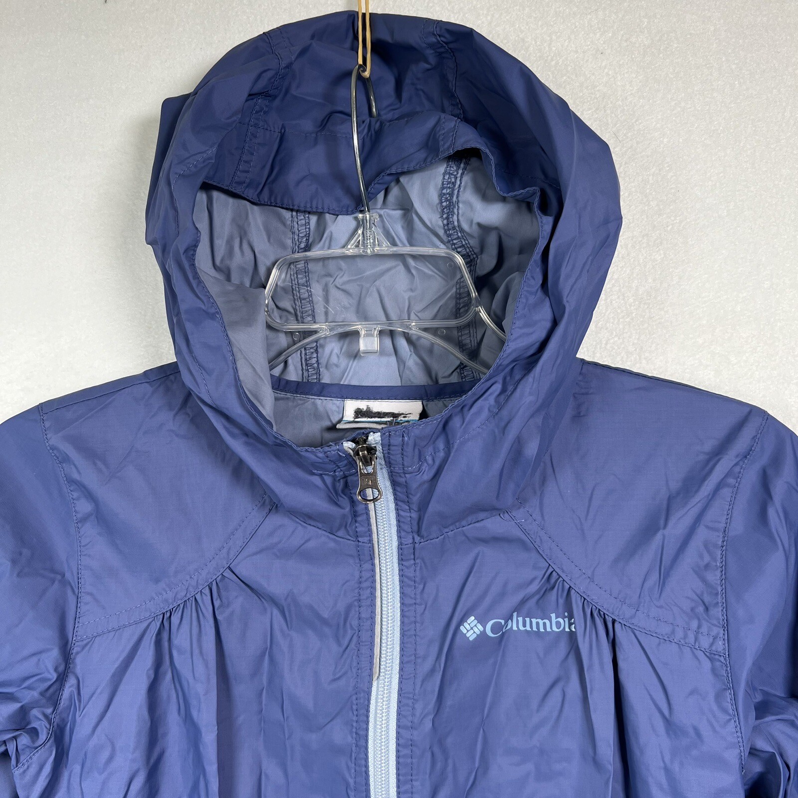 Columbia Girls Windbreaker Jacket Size Medium Purple Hooded Water Repellent B. thumbnail 5