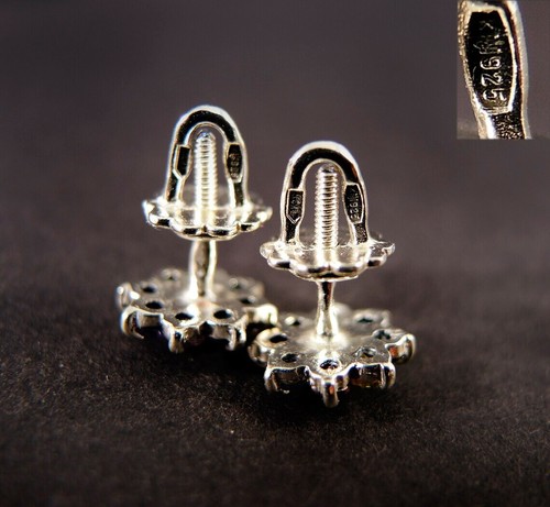 Rainbow Flower Sterling Silver Stud Earrings, Colored Stone Stud Cubic Zirconia - 第 8/9 張圖片