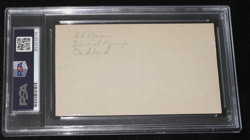 Al Davis "Raiders HOF Just Win Baby!" Signed Autographed 3x5 Index Card PSA Rare - Image 4 of 4