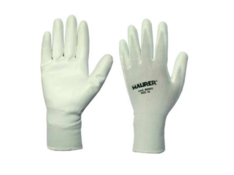 12 PAIA GUANTI LAVORO NYLON POLIURETANO SEATTLE BIANCO MAURER TG 9 PROTEZIONE
