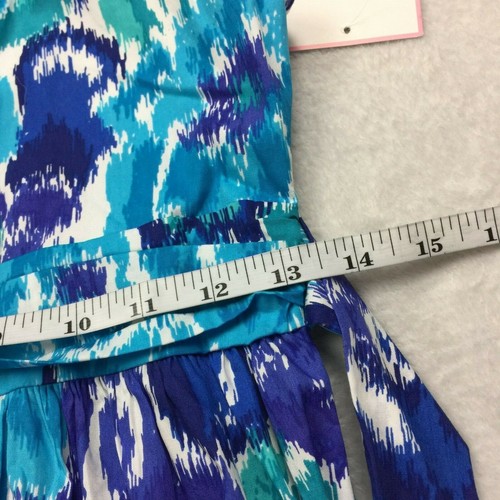 NWT Rare Editions Girls Dress Size 14 Blue Floral Sleeveless 100% Cotton NEW - Picture 11 of 12