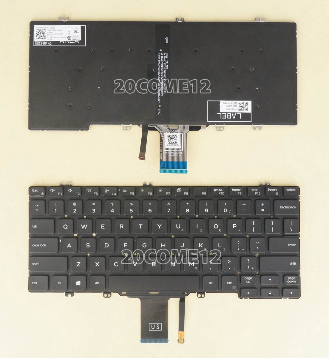 New for DELL Latitude 5300 2 in 1, 5310 2 in 1 keyboard no frame