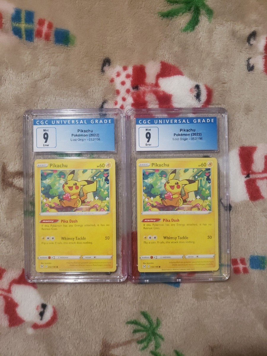 Pikachu (2) Error Sequential 9 MINT CGC RARE Lost Origin 52
