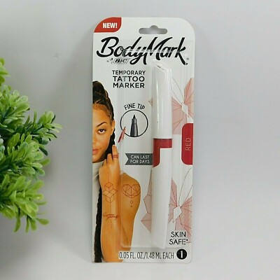 BIC BodyMark Temporary Tattoo Markers Fine Tip Red Skin Safe New - Main Image