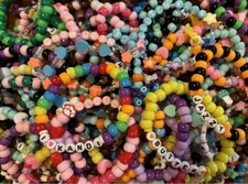 150 Piece Mystery Pack Kandi Singles Bracelets Words Numbers Assorted Colors EDM