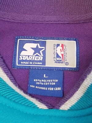 VINTAGE 90s STARTER Charlotte Hornets NBA crew sweatshirt sweater