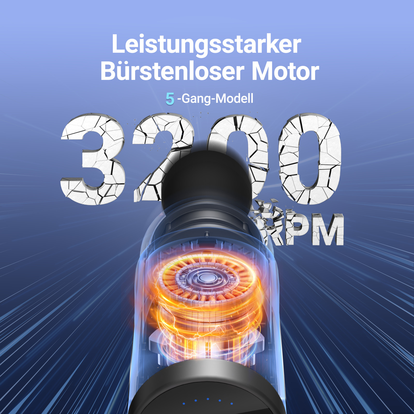 MERACH Massagepistole für Tiefengewebe Percussion-Massagegerät mit6Massageköpfen