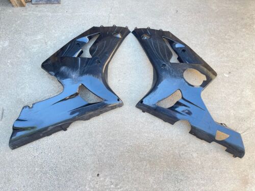 03 04 ZX6R 636 Right Left Mid Side Fairing Cowl Plastic OEM 55028-1455 OEM Black