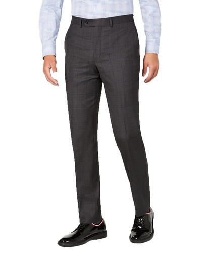 DKNY Men’s Modern-Fit Stretch Windowpane Suit Separate Pants (Charcoal/Navy, ... - 第 1/4 張圖片