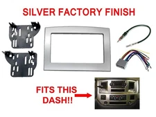 SILVER DOUBLE DIN DASH KIT INSTALL RADIO STEREO FITS 2006 2007 2008 DODGE RAM 
