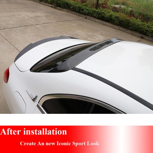 REAL CARBON Rear Roof Spoiler Top Wing Fit for Benz W205 C63 C43 Sedan 15-20 - Picture 9 of 15
