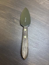 Hickory Farms Cheese Spreader Knife Stainless Steel Wooden Handle
