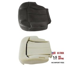 Driver Side Foam Cushion  Bottom Leather Replacement Seat Cover Dark Gray
