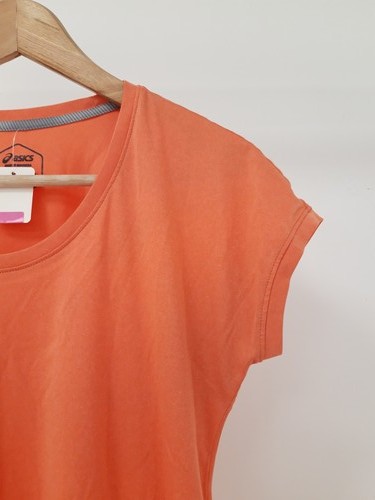 ASICS Ladies UK Size Small Light Orange Activewear Running/Workout Top Pre Loved - Picture 3 of 10