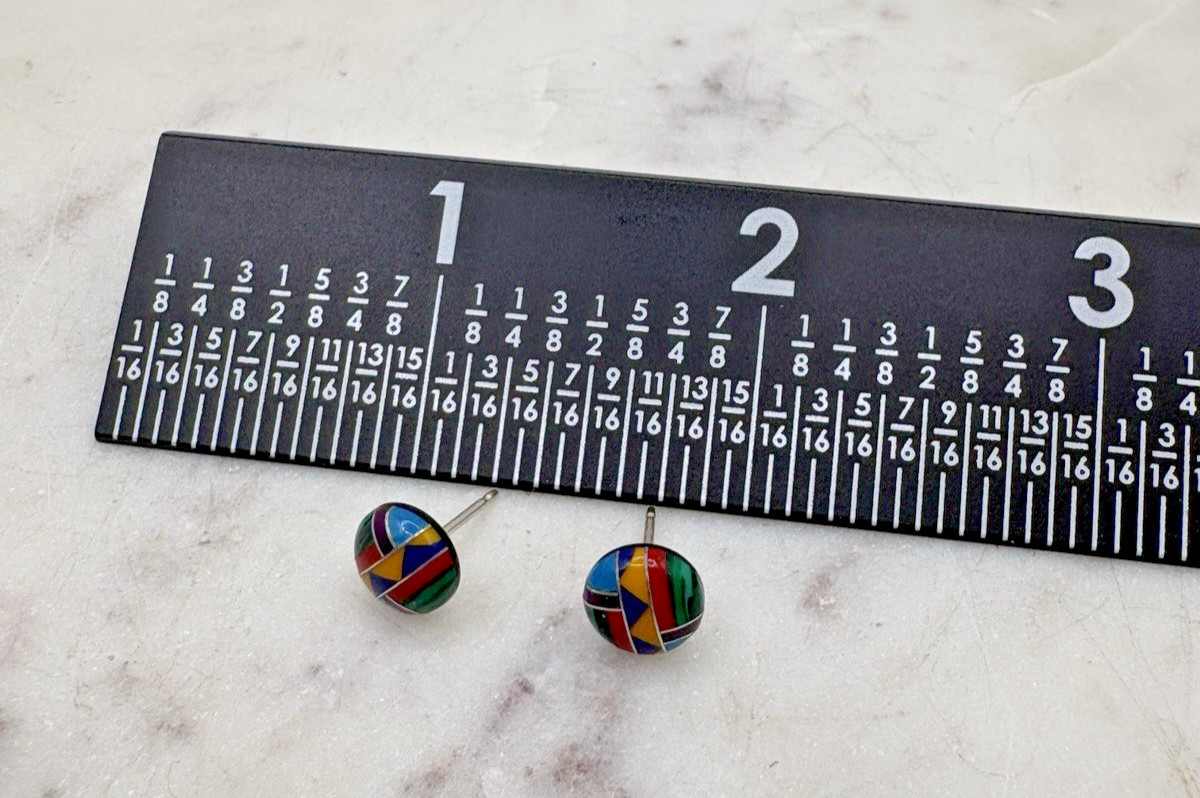 Button Dot Multi Colored Decorative Stud Earrings… - image 4