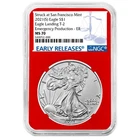 2021 (S) $1 Type 2 American Silver Eagle NGC MS70 Emergency Production ER Blue