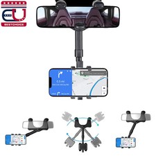 360 Rotation Car Phone Holder Rearview Mirror Mount Adjustable fr iPhone Samsung