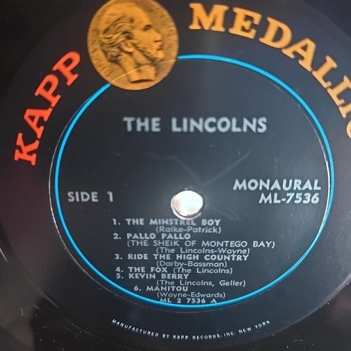 The Lincolns–The Lincolns–1964 Rapt Records–734 Vinyl Record LP - Imagen 4 de 5