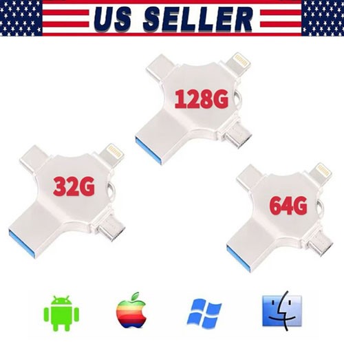 Unidad Flash USB 3.0 128 GB Tipo C Memoria Foto Stick para iPhone Android iPad Lote