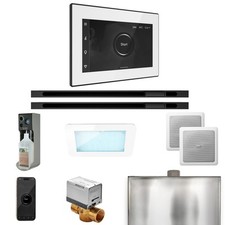 Mr Steam XDream Max Steam Pkg w/iSteamX Ctrl-Linear Steamhead-Wht Matte Blk