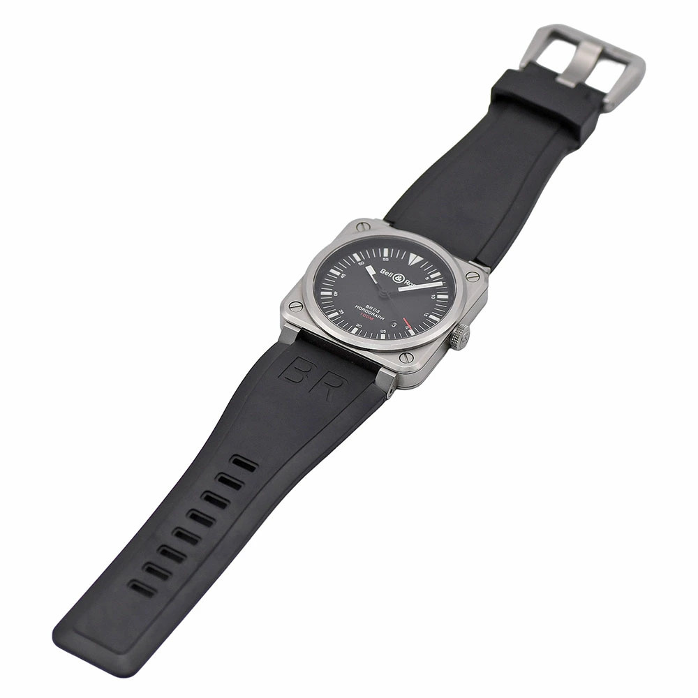 Bell & Ross BR0392 HOR BLC SRB Watch Timepiece 42mm Stainless Steel Rubber image 4