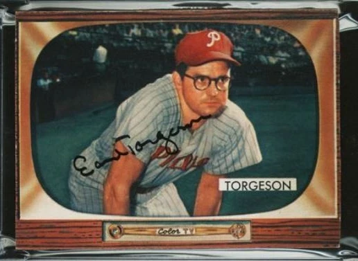 1955 Bowman Earl Torgeson cartão de beisebol assinado #210 PSA/DNA certificado automaticamente 10 - Imagem 4 de 4