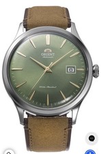 Orient Bambino Green Dial Brown Leather Strap...