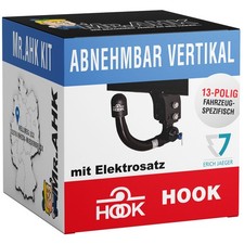 Für Mercedes B-Klasse W246 Hook Anhängerkupplung vert. abnehmbar + 13polig spez.
