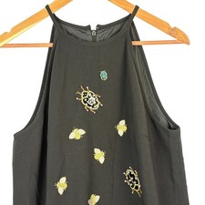 Victoria Beckham for Target Black Bejeweled Insect Bee Dress Size L