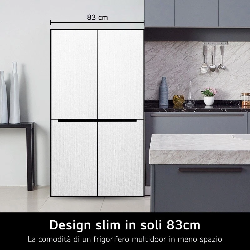 LG GMM41MSBEM Frigorifero Multidoor Slim, Classe E, 474L, Total No Frost, Casset - Imagen 3 de 4