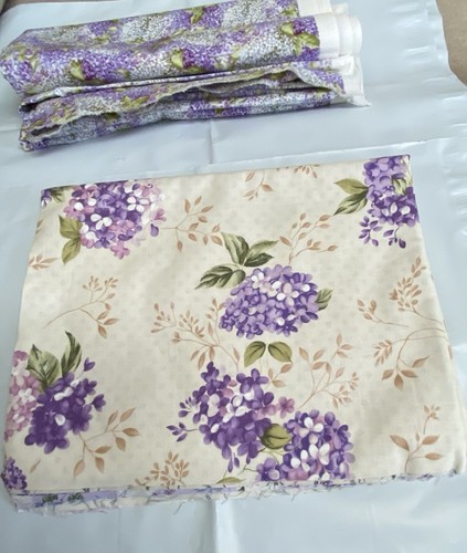KQ 7 Piece “Lilac Time” Fat Quarter Medley Plus 2 Yards K Francour Floral Fabric - Picture 4 of 11