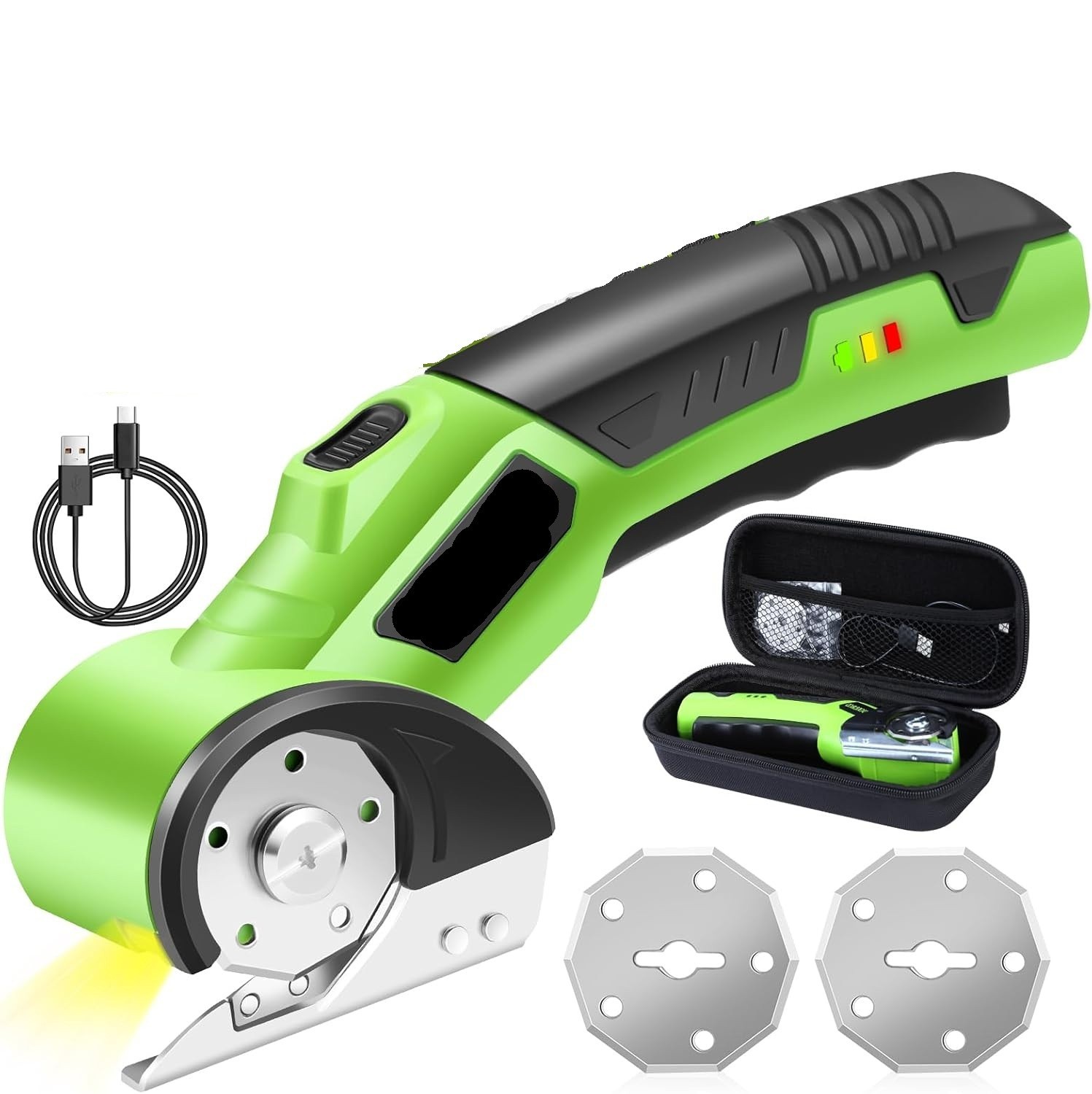 Tijeras Eléctricas Inalámbricas 4V con 2 Hojas para Cartón, Tela y Manualidades