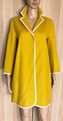 S Max Mara Mantel senfgelb, Wolle und Seide handgenäht IT 40 DE 36 FR 38