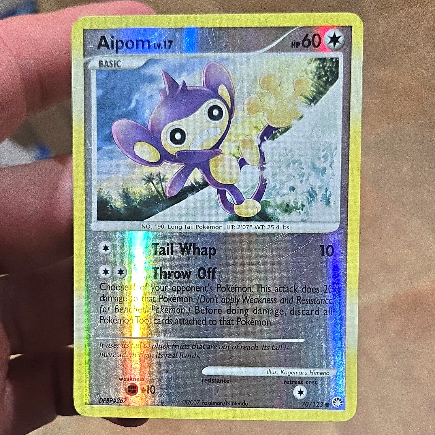 Aipom Diamond & Pearl 70/123 Reverse Holo Pokémon TCG 2007 English 60 HP
