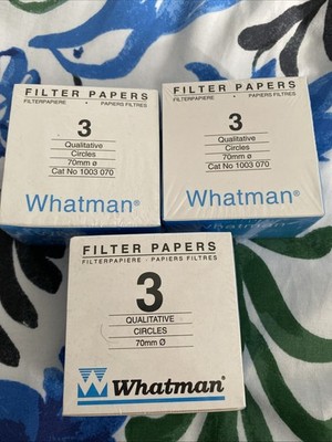 Einzelkarton Whatman Nr. 3 Filterpapier. Qualitative 70 mm Kreise x 100