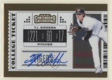 2019 Panini Elite Extra Edition College Ticket Signatures TJ Sikkema Auto 4l3