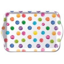 Serviertablett aus Melamin bunte Punkte Tray ...
