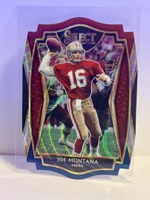 Joe Montana RED WHITE & BLUE WAVE REFRACTOR DIECUT SELECT PREMIER LEVEL PRIZM