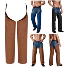 Men Cowboy Fringe Leg Covers Removable Buckle Riding Chaps Horse Riding Costume