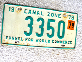 VINTAGE PANAMA CANAL ZONE LICENSE PLATE 1978 GOOD CONDITION 3350