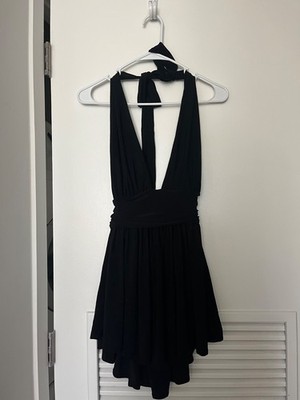 Black backless halter top Windsor dress with shorts under | eBay
