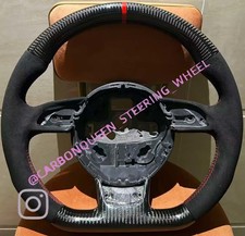 REAL CARBON FIBER Steering Wheel FOR AUDI S3/S4/S5/RS5/SQ5 2013-2016+BLACK SUEDE