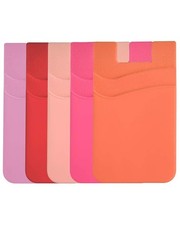 5 Pcs Silicone Phone Card Holder w/ Strong Adhesive Stick On Back of Phone Cases