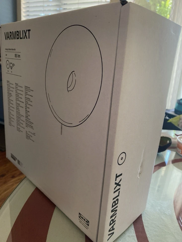 IKEA VARMBLIXT LED Lámpara de Mesa/Pared Donut Vidrio Naranja/Redonda 12" 905.251.50 - NUEVA Foto 4 de 4