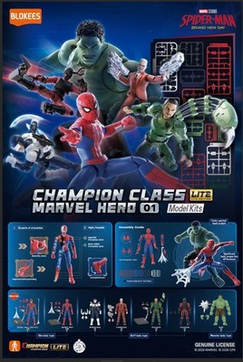 Blokees Figure Marvel Champion Class Lite 01 Spider-Man Brand New Day Full set